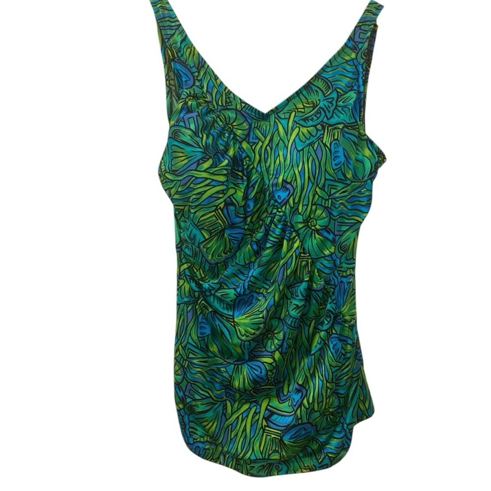 Jantzen Womens Vintage Green One Piece Swimsuit